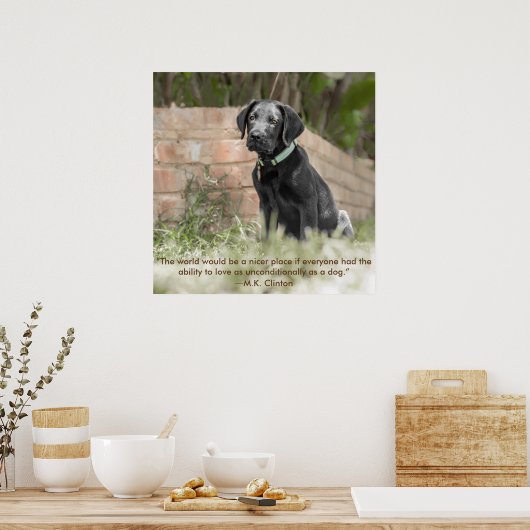 Poster von Labrador Puppy mit inspirierendem Zitat (Küche)