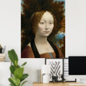 Poster von Leonardo da Vincis Ginevra de´ Benci (Heimbüro)