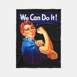 Poster von Rosie Riveter Kann es Feministin Fleecedecke