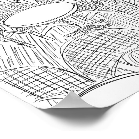 Poster von Schwarz und Weiß (Ecke)