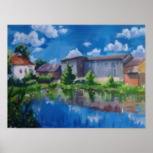 Poster von See und Landschaft