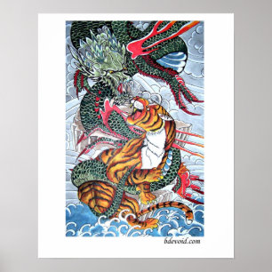 Poster von Tiger und Drachen