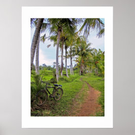 Poster weiß (18" x 24") Ubud Bike Bali