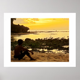 Poster weiß (24"x18") Padang Beach Bali