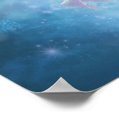 Poster Weiße Rose und Blauer Mond (Ecke)