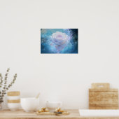Poster Weiße Rose und Blauer Mond (Küche)