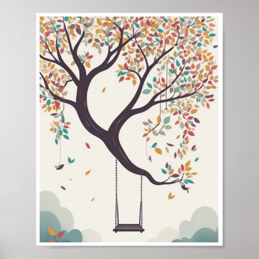 Poster whimsical tree swing hangroom Decke (Vorne)