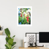 Poster white (18" x 24") The Red Flowers Bali (Heimbüro)