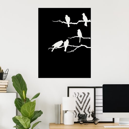 Poster "White Bird Silhouette" (Heimbüro)