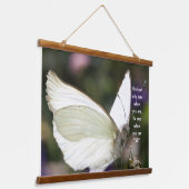 Poster White Butterfly Nah-up Sprichwort Christlic Wandteppich Mit Holzrahmen (Gewinkelt)