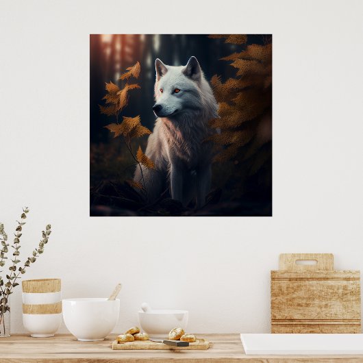 Poster White Wolf (Küche)