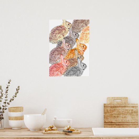 Poster. Wild about Rabbits  Poster (Küche)