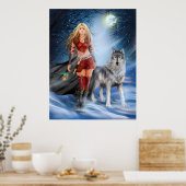 Poster Winter Warriors Prinzessin und Wolf (Küche)