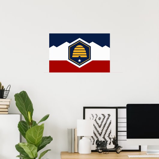Poster with Flag of Utah, USA (Heimbüro)