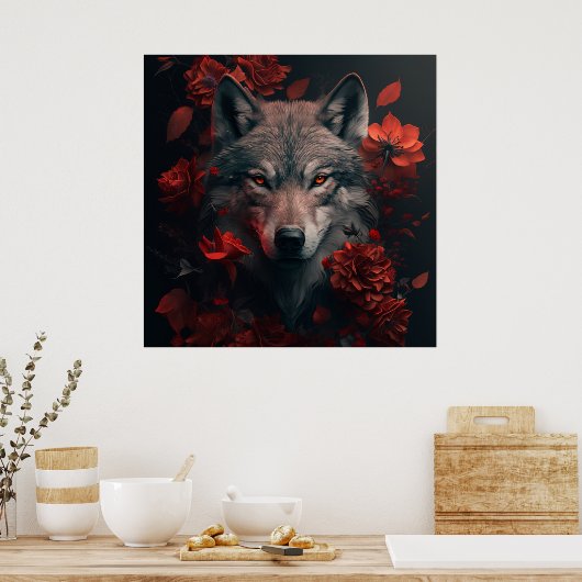Poster Wolf (Küche)