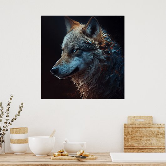 Poster Wolf (Küche)