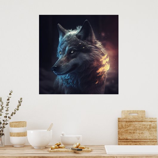 Poster Wolf (Küche)