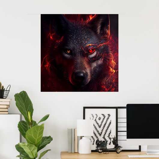 Poster Wolf Fire (Heimbüro)