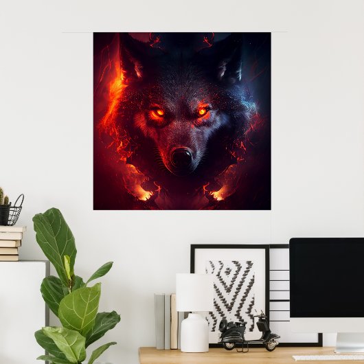 Poster Wolf Fire (Heimbüro)