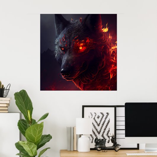 Poster Wolf Fire (Heimbüro)