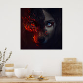 Poster Wolf Fire (Küche)