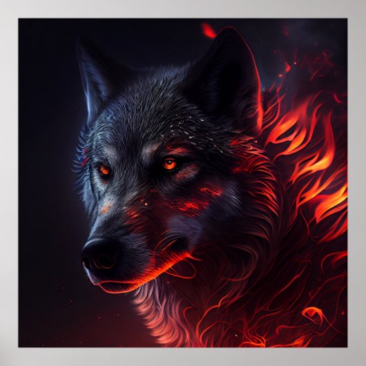Poster Wolf Fire (Vorne)