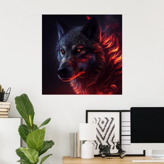 Poster Wolf Fire (Heimbüro)