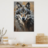 Poster | Wolf | Ölkunst (Küche)