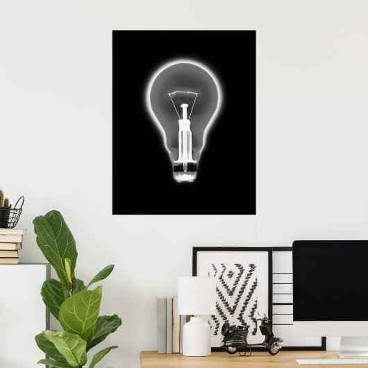 Poster - X-RAY LIGHT BULB BLACK B&W (Heimbüro)