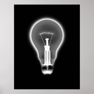 Poster - X-RAY LIGHT BULB BLACK B&W