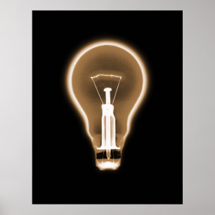 Poster - X-RAY LIGHT BULB BLACK ORANGE