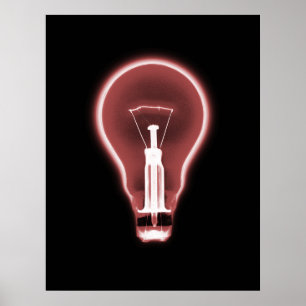 Poster - X-RAY LIGHT BULB BLACK RED
