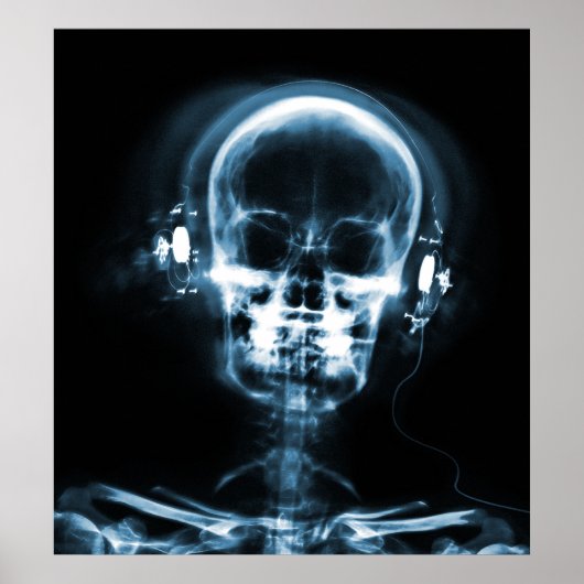 POSTER- X-RAY MUSIC SKELETON BLACK BLUE POSTER (Vorne)