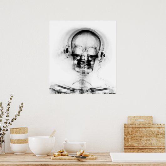 POSTER- X-RAY MUSIC SKELETON BLACK GRAY B&W POSTER (Küche)