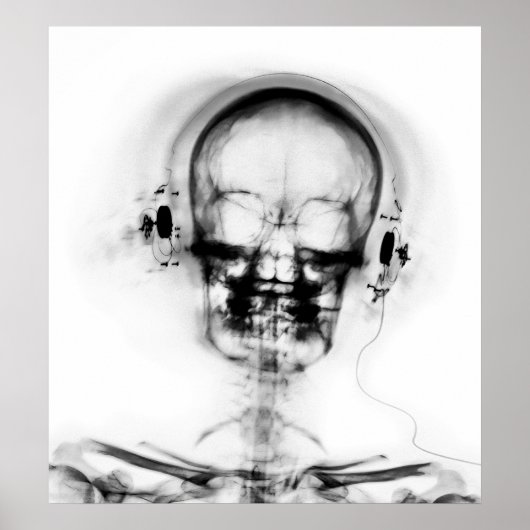 POSTER- X-RAY MUSIC SKELETON BLACK GRAY B&W POSTER (Vorne)