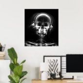 POSTER- X-RAY MUSIC SKELETON BLACK GRAY B&W POSTER (Heimbüro)