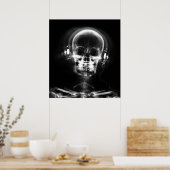 POSTER- X-RAY MUSIC SKELETON BLACK GRAY B&W POSTER (Küche)