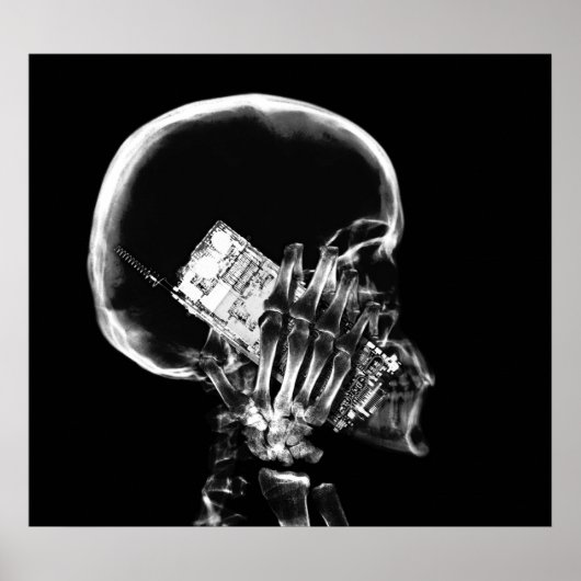 POSTER - X-RAY SKELETON AUF TELEFON BLK GRAY (Vorne)