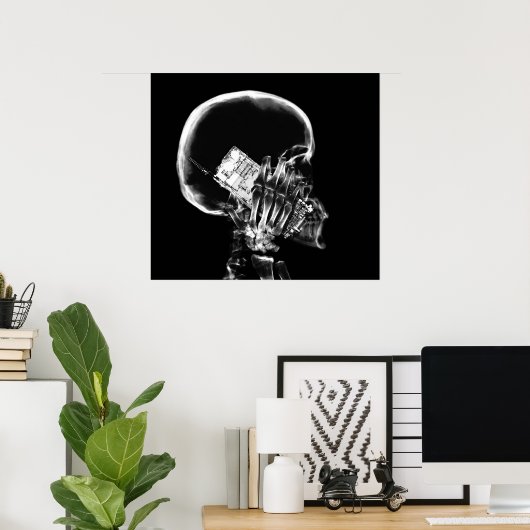 POSTER - X-RAY SKELETON AUF TELEFON BLK GRAY (Heimbüro)