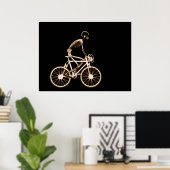 POSTER - X-RAY SKELETON BIKING BLACK ORANGE (Heimbüro)