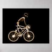 POSTER - X-RAY SKELETON BIKING BLACK ORANGE (Vorne)