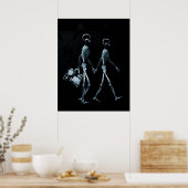 Poster X-Ray Skeleton Couple Reisen Black Blue (Küche)