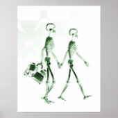 Poster- X-Ray Skeleton Couple Reisen grün Poster (Vorne)