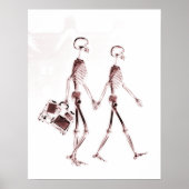 Poster- X-Ray Skeleton Couple Reisen Rot Poster (Vorne)