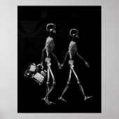 Poster - X-Ray Skeleton Couple Travelling Blk What (Vorne)