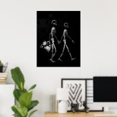 Poster - X-Ray Skeleton Couple Travelling Blk What (Heimbüro)