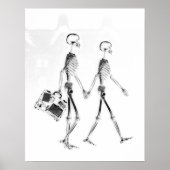 Poster - X-Ray Skeleton Couple Travelling Blk What (Vorne)