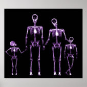 POSTER- X-RAY SKELETON FAMILY BLACK LILA POSTER (Vorne)