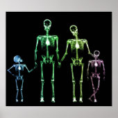POSTER - X-RAY SKELETON FAMILY BLACK ORIGINAL (Vorne)