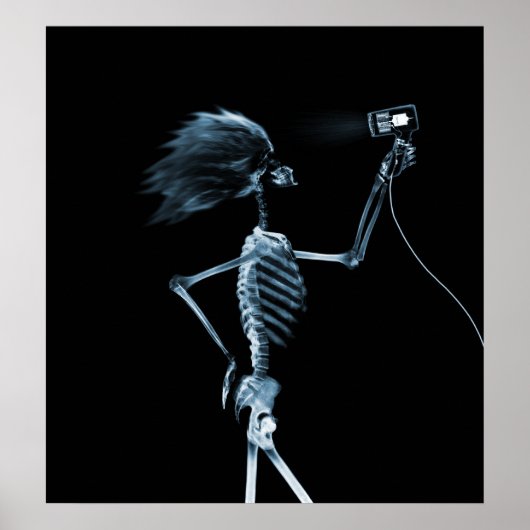 POSTER - X-RAY SKELETON HAIR STYLING BLAU (Vorne)
